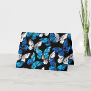 Invitation Motif sans couture sombre avec Morpho papillons bl