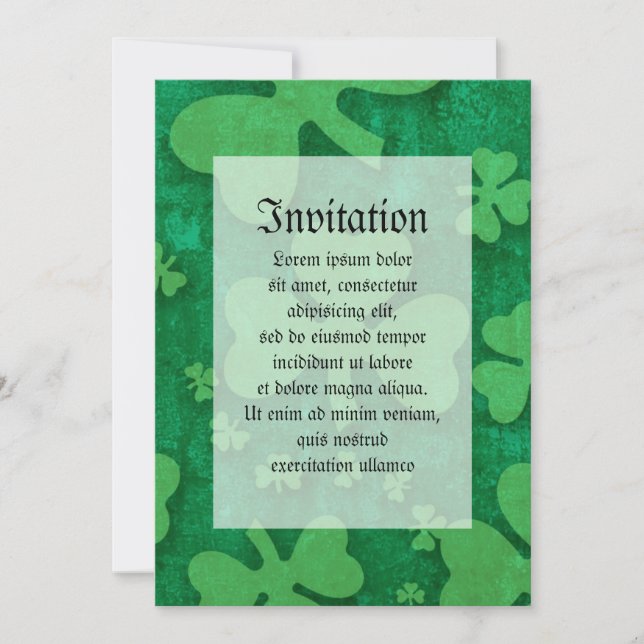 Invitation Motif shamrock (Devant)