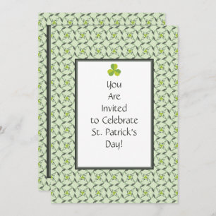 Invitation Motif Shamrock celte St. Patrick's Day Party