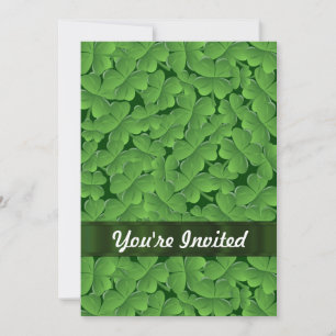 Invitation Motif shamrock vert
