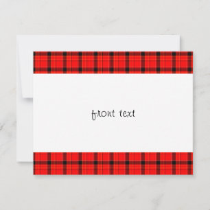 Invitation Motif Tartan rouge