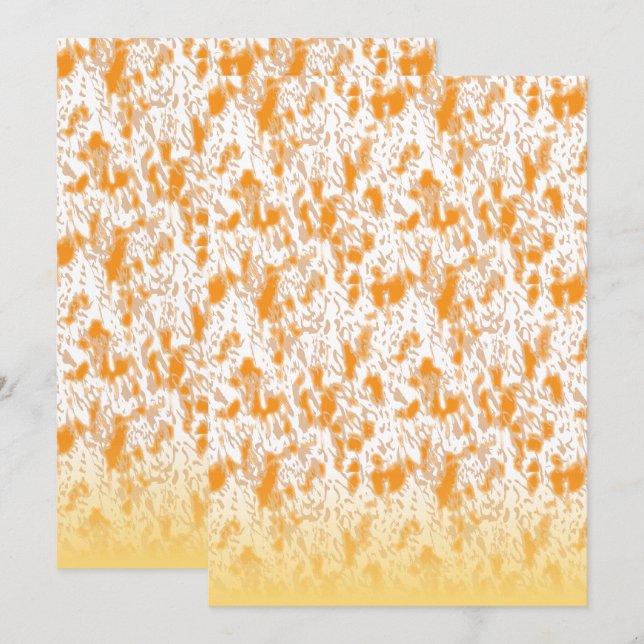 Invitation Motif textile présentant un motif vibrant orange e (Devant / Derrière)