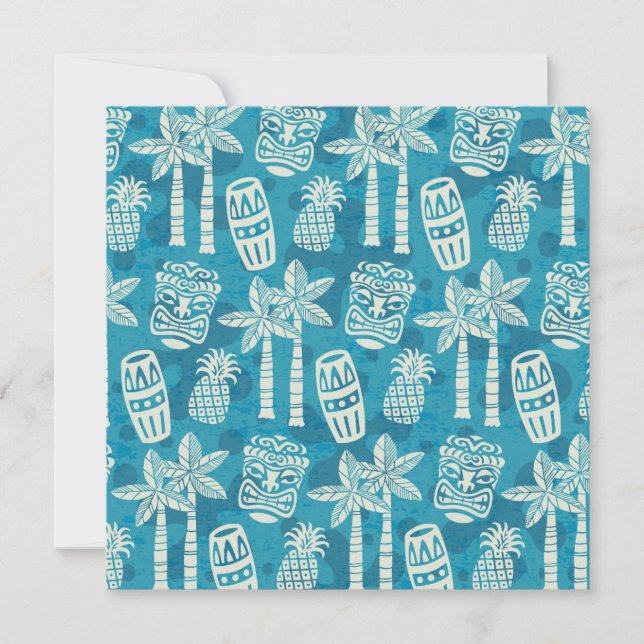 Invitation Motif Tiki Rétro Moderne du Milieu du Siècle (Devant)
