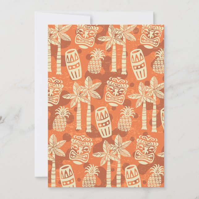 Invitation Motif Tiki Rétro Moderne du Milieu du Siècle (Devant)
