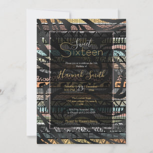 Invitation Motif tribal africain Zebra Stripes