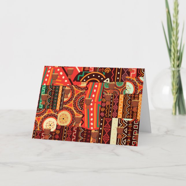 Invitation Motif tribal Afrocentrique Kente (Devant)