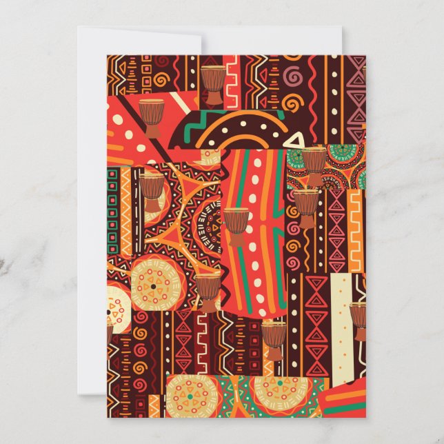 Invitation Motif tribal Afrocentrique Kente (Devant)