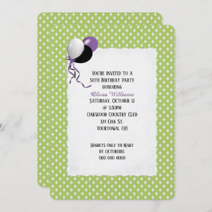 Invitation motif vert et blanc
