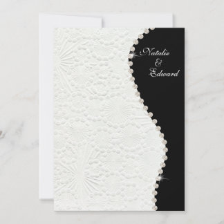 Invitation motif vintage noir et blanc du fiançailles 5x7