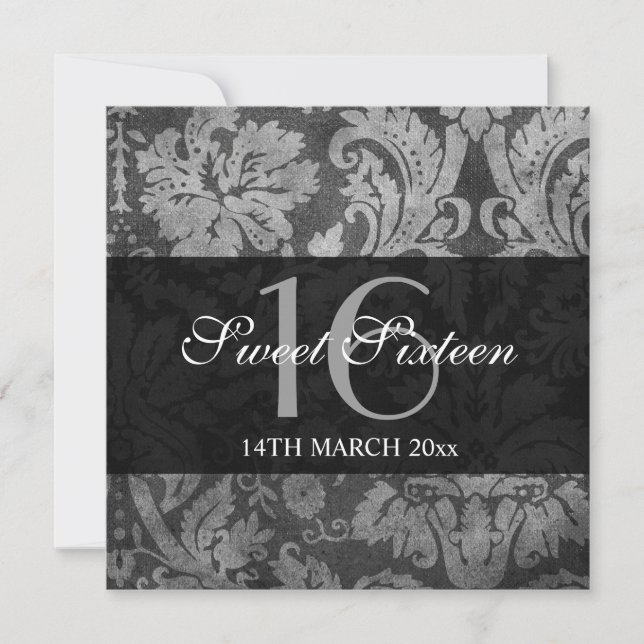 Invitation Motif Vintage Sweet sixteen (Devant)