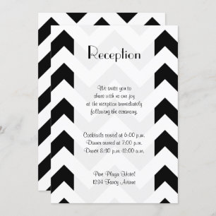 Invitation Motif Zigzag noir et blanc, Chevron, Réception