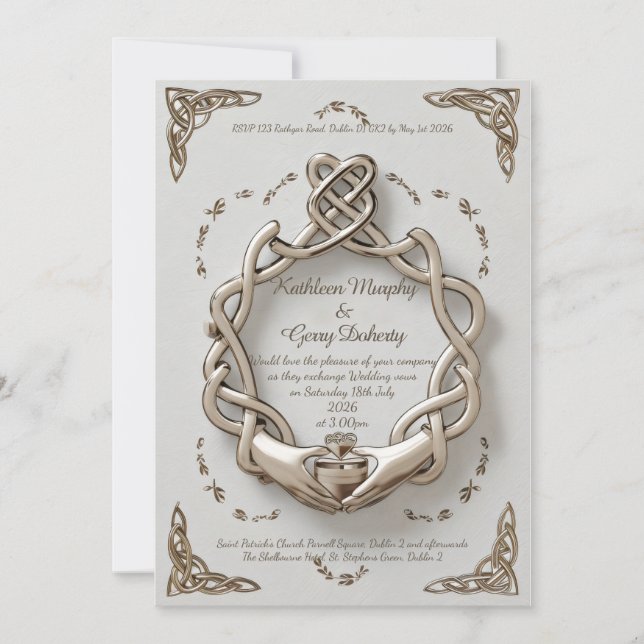 Invitation Motifs et Motifs traditionnels irlandais (Devant)