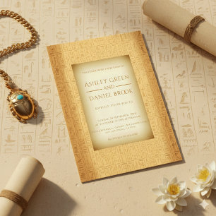 Invitation Motifs Hiéroglyphes anciens Mariage égyptien
