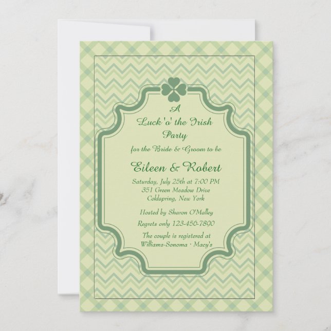 Invitation Motifs Trèfle (Devant)