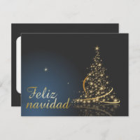 Motivo navideño azul con dorado árbol de navidad.