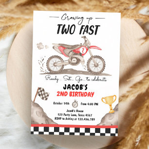 Invitation Moto Cross Deux Ans Anniversaire Garçon