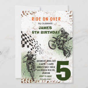 Invitation moto Dirt Bike Party Invitation