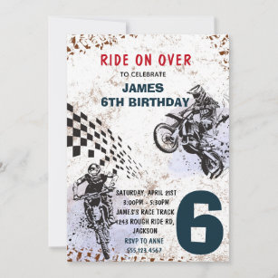 Invitation moto Dirt Bike Party Invitation