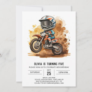 Invitation Moto pour enfants magiques Anniversaire