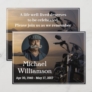 Invitation Moto près de l'eau Photo Célébration de la vie