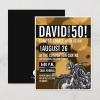 Moto thème 50e anniversaire fête Gold noir