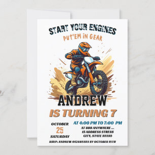 Invitation Motocross Racing Dirt Aventure Anniversaire