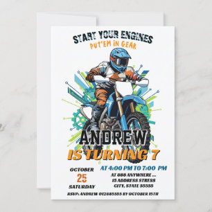 Invitation Motocross Racing personnalisé Dirt Boy Biker Anniv