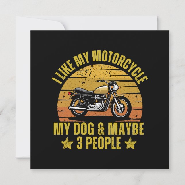 Invitation Motocyclette de chien (Dos)