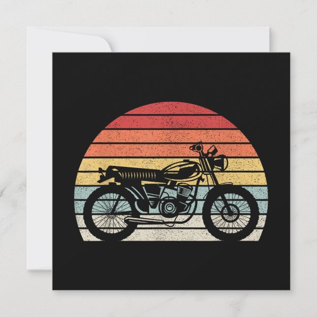 Invitation Motocyclette Rétro Vintage (Devant)