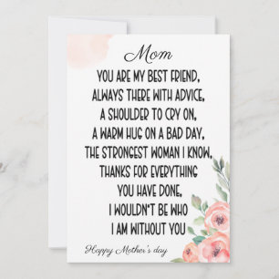 Invitation Mots sentimentaux Pour Maman, Bonne Fête des Mères