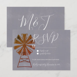 Invitation Moulin à vent de campagne rustique moderne en pier