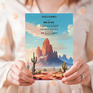 Invitation Mountain Desert et Cactus Mariage