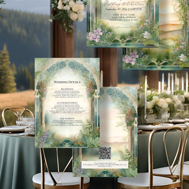 Invitation Mountain Forest Woodland Magique Mariage Détails (Créateur téléchargé)