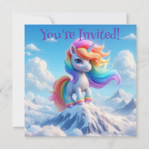 Invitation Mountain Magic Rainbow Unicorn