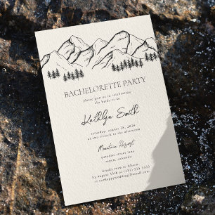 Invitation Mountain Pine Tree Outdoor Bachelorette Party
