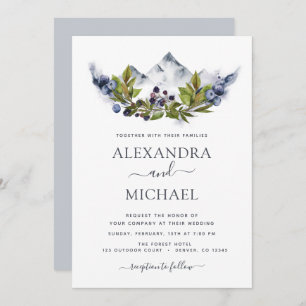 Invitation Mountain Rustic Watercolor Mariage