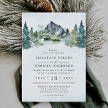 Invitation Mountain Watercolor Evergreen Rustic Tree Wedding<br><div class="desc">Design features an elegant watercolor mountain view scenery with a modern style text layout.  View alternative versions of this invitation and matching suite items within the collection link found on this page.</div>
