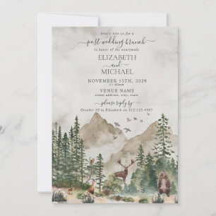 Invitation Mountain Woodland Animal Post Mariage Brunch