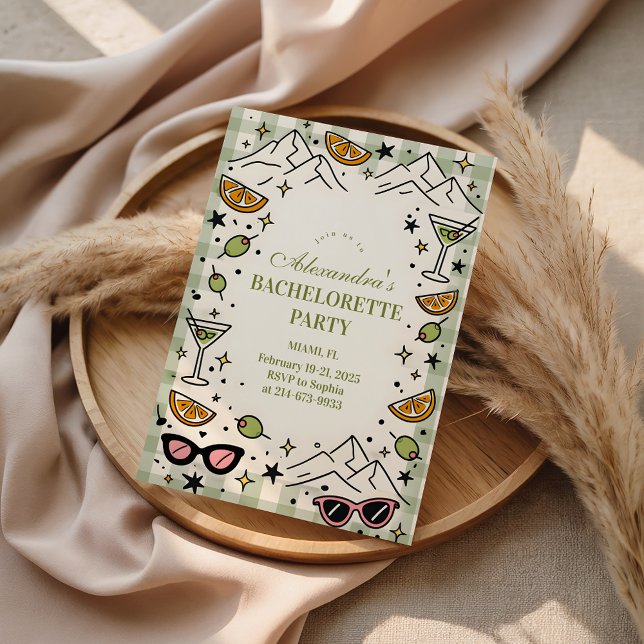 Invitation Mountains and Martinis Bachelorette Party (Créateur téléchargé)
