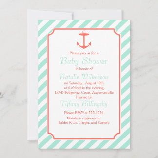 Invitation Mousse de mer et Ancre de corail Silhouette