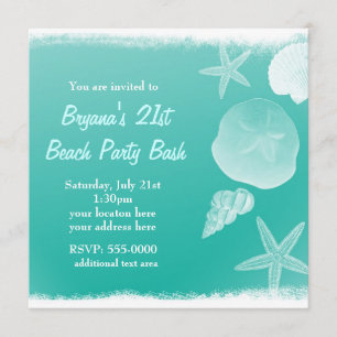 Invitation Mousse de mer Green Beach Coquillages été Invitati