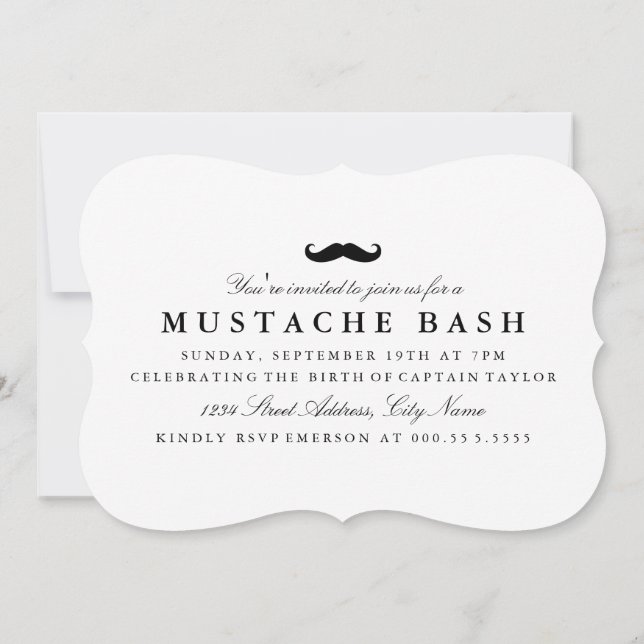 Invitation Moustache (Dos)