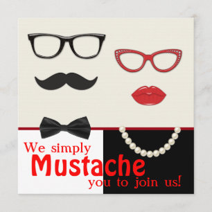 Invitation Moustache de déguisement pour Photomaton Anniversa