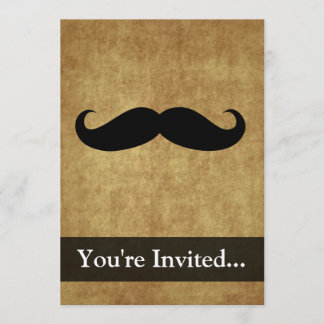 Invitation Moustache Vintage avec texte personnalisé