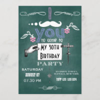 Moustache vintage Chalkboard Adulte fête d'anniver