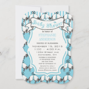 Invitation Mouton bébé garçon mignonne agneau Motif douche