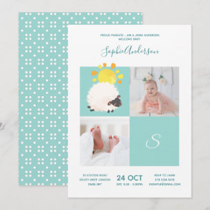 Invitation Moutons Ensoleillés • Alphabet Monogramme Cadeau B