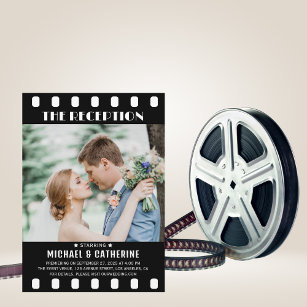 Invitation Movie Poster Film Strip Black And White Wedding
