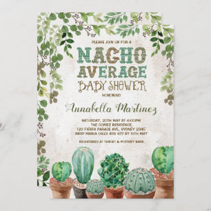 Invitation moyen de cactus de baby shower de Nacho