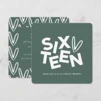 Moyenne moderne sauge typographie verte 16e annive